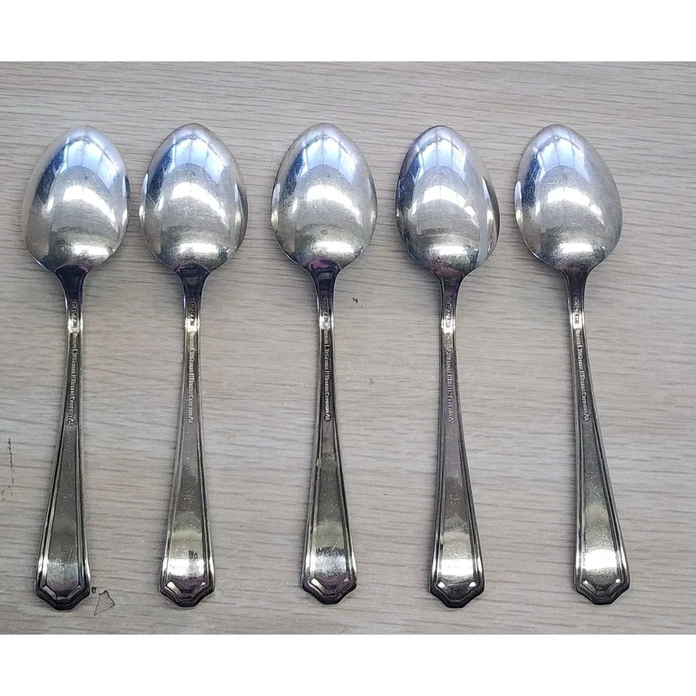 Simeon L & George H Rogers Co. c1914 Lexington‎ Silverplate Flatware 5 Teaspoons